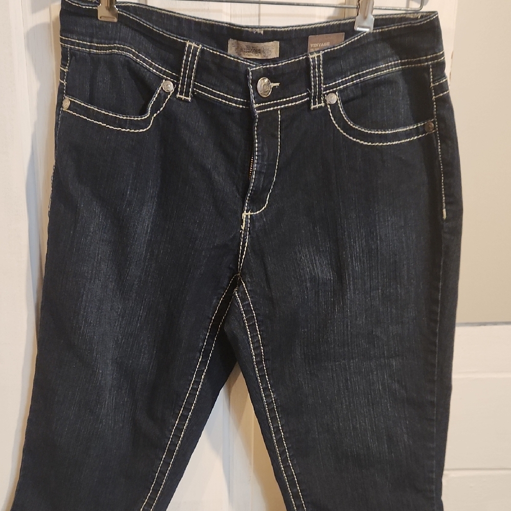 Nine West Dark Indigo Straight Leg Bermuda Jean Shorts